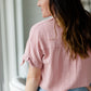 Pink Button Front Cotton Blouse - FINAL SALE Tops