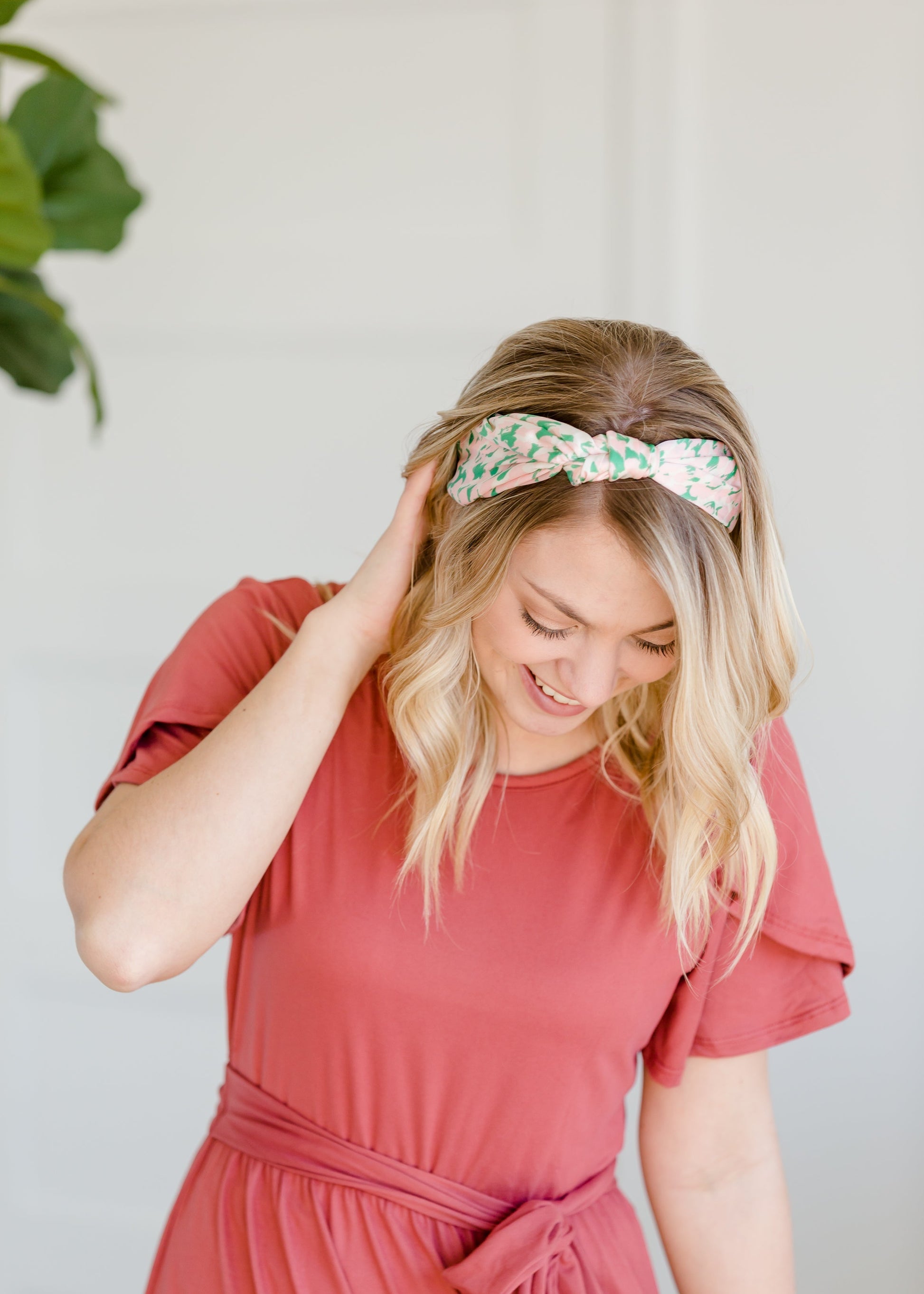 Pink + Green Knotted Headband Accessories