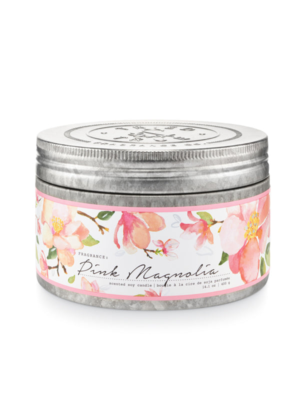 Pink Magnolia Large Tin Candle Home & Lifestyle