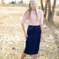 Pink Pleated Ribbed Knit Sweater Tops Inherit