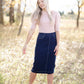 Pink Pleated Ribbed Knit Sweater Tops Inherit