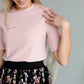 Pink Ribbed Smocked Neck Top - FINAL SALE Tops