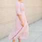 Pink Smocked Bodice Floral Print Maxi Dress Dresses
