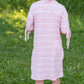Pink Striped Tie Sleeve Midi Dress - FINAL SALE Dresses