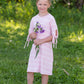 Pink Striped Tie Sleeve Midi Dress - FINAL SALE Dresses