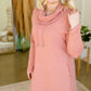 Pink Turtleneck Pocket Midi Dress - FINAL SALE Dresses