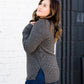 black and white pin stripe tri blend top