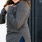 black and white pin stripe tri blend top