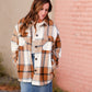 Plaid Button Front Pocket Collar Shacket Tops Staccato