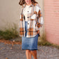 Plaid Button Front Pocket Collar Shacket Tops Staccato