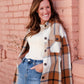 Plaid Button Front Pocket Collar Shacket Tops Staccato