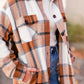 Plaid Button Front Pocket Collar Shacket Tops Staccato