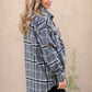 Plaid Button Up Shacket Tops