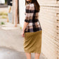 Women's modest checkered and pleated maternity top