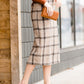 Plaid Pencil Midi Skirt-FINAL SALE Skirts