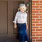 plaid button up pink and mint top