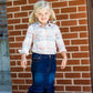 plaid button up pink and mint top