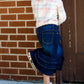 plaid button up pink and mint top