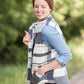 Womens Gray and Blue Plaid Print Sherpa Lined Vest