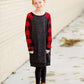 Modest girls and conservative teens red buffalo plaid sweatshirt dress
