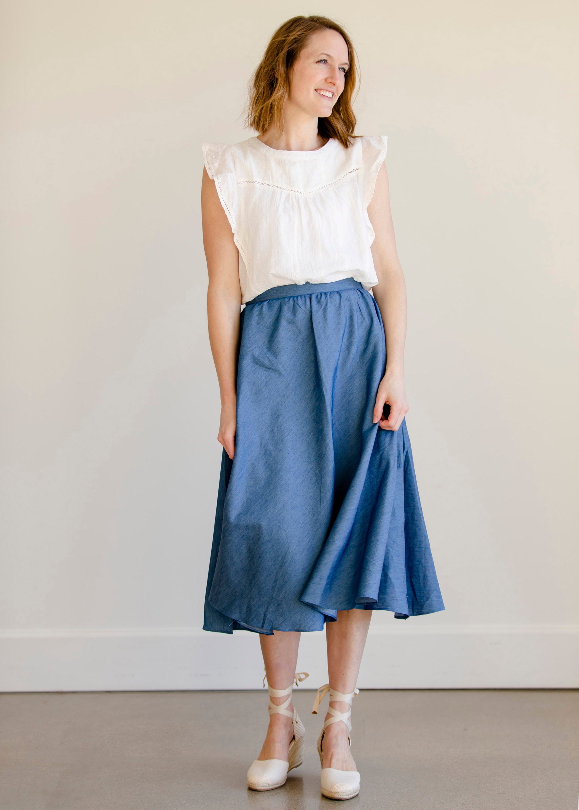 Chambray swing on sale skirt