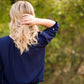 Pleated Boat Neck 3/4 Top - FINAL SALE Tops