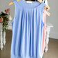 Pleated Front Sleeveless Layering Tank - FINAL SALE Tops S / Light Blue
