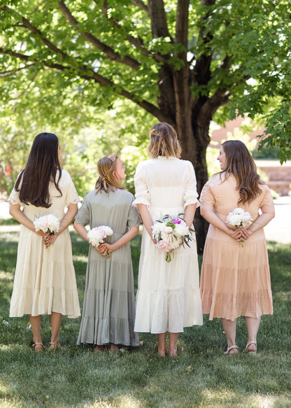 Pleated Ivory Tiered Maxi Dress - FINAL SALE Dresses