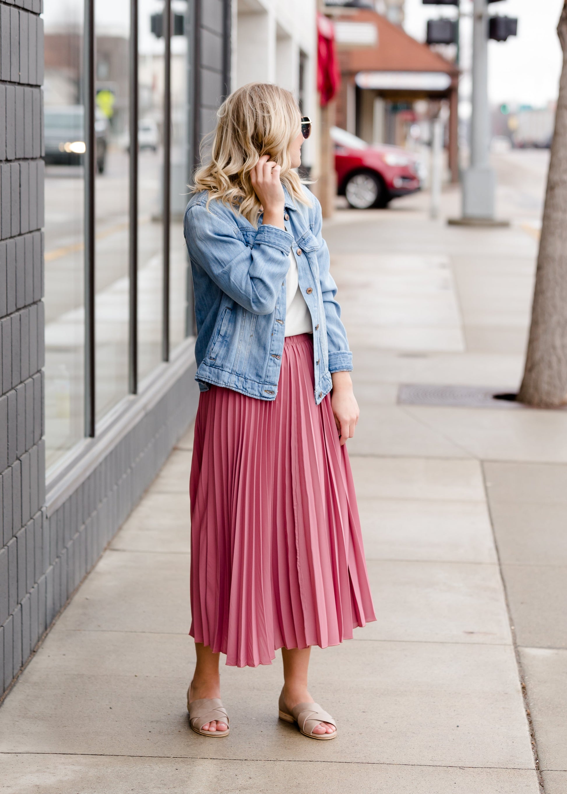 Pleated Mauve Midi Skirt - FINAL SALE Skirts