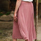 Pleated Mauve Stretch Waist Midi Skirt - FINAL SALE Skirts