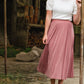 Pleated Mauve Stretch Waist Midi Skirt - FINAL SALE Skirts