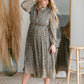 Pleated Midi Dress With Balloon Sleeves Dresses Hayden