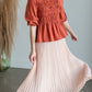 Pleated Print Maxi Skirt Skirts Polagram