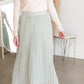 Pleated Print Maxi Skirt Skirts Polagram Sage / S