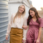 Plum Smocked V-Neck Tiered Midi Dress Dresses Polagram + BaeVely