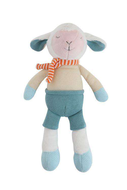 Plush blue accent modern stuffed animal lamb 
