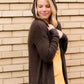 Modest Women's Hooded Long Cream and Charcoal Cardigans