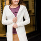 Modest Women's Hooded Long Cream and Charcoal Cardigans