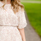 Pocket Ditsy Print Pleated Midi Dress Dresses