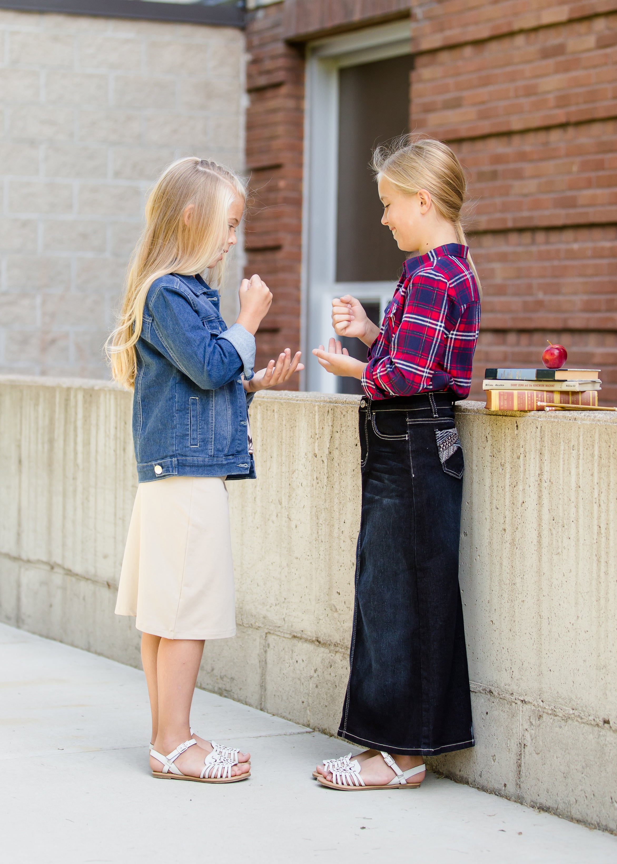 Girl denim skirts for sale clearance