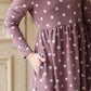 Polka Dot Long Sleeve Knit Midi Dress - FINAL SALE Dresses