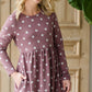Polka Dot Long Sleeve Knit Midi Dress - FINAL SALE Dresses