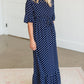 Polka Dot Trumpet Sleeve Maxi Dress - FINAL SALE Dresses