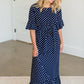Polka Dot Trumpet Sleeve Maxi Dress - FINAL SALE Dresses
