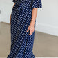 Polka Dot Trumpet Sleeve Maxi Dress - FINAL SALE Dresses