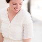 pom pom textured white modest midi dress