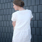 women's modest white popplin detailed top