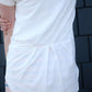 women's modest white popplin detailed top