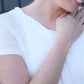 women's modest white popplin detailed top