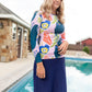 Poppy Long Sleeve Floral Rashguard - FINAL SALE Tops